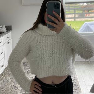 cropped white sweater from PacSun